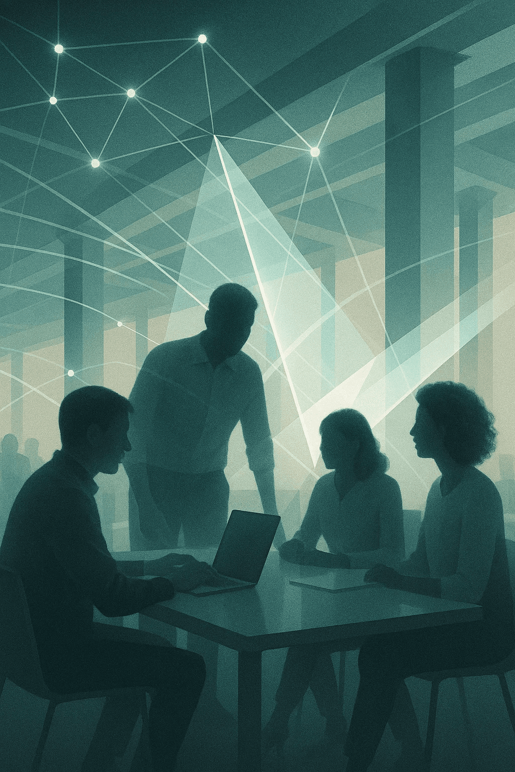 A collaborative team working together